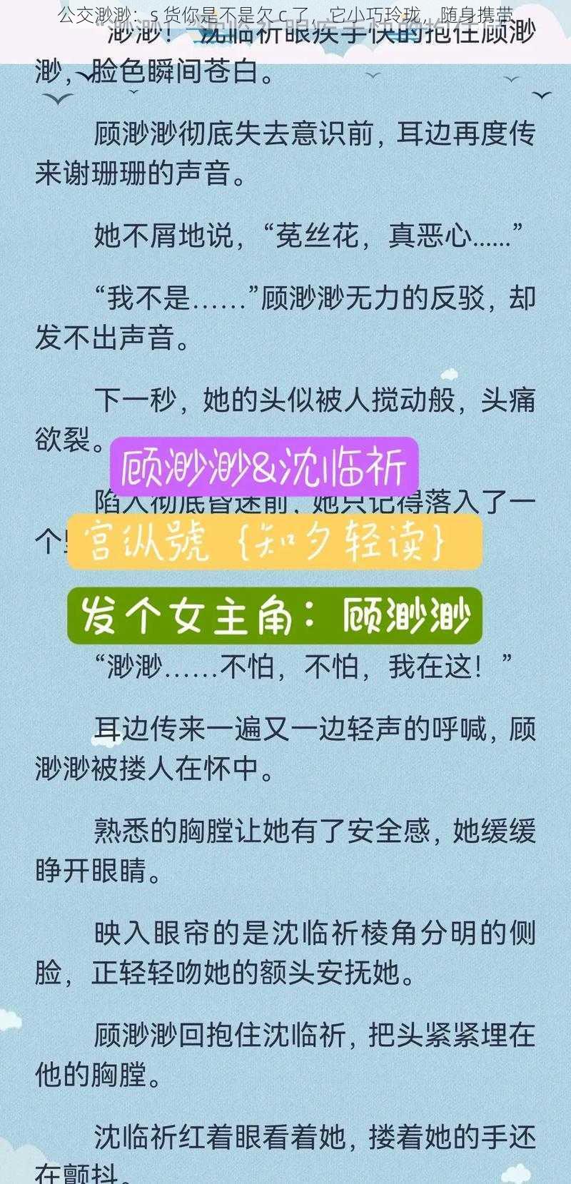 公交渺渺：s 货你是不是欠 c 了，它小巧玲珑，随身携带