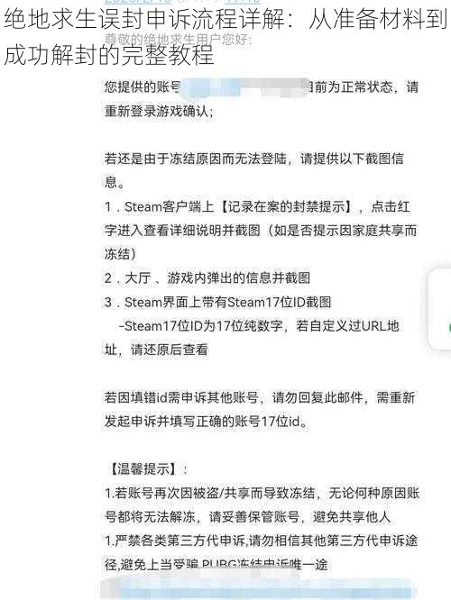 绝地求生误封申诉流程详解：从准备材料到成功解封的完整教程