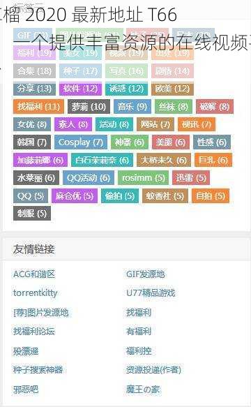 草榴 2020 最新地址 T66Y，一个提供丰富资源的在线视频平台