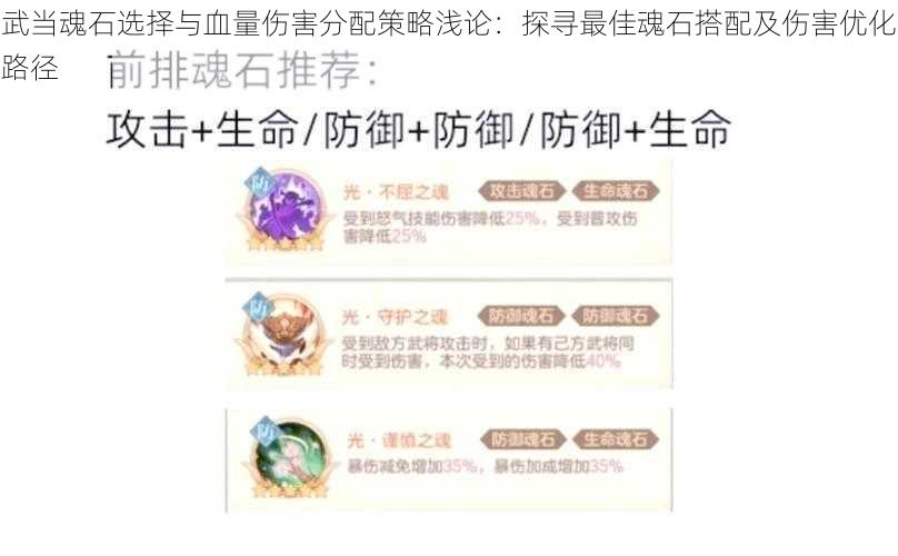 武当魂石选择与血量伤害分配策略浅论：探寻最佳魂石搭配及伤害优化路径