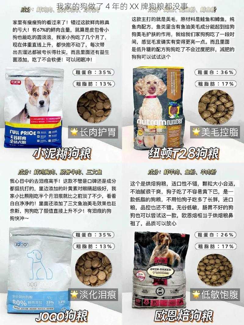 我家的狗做了 4 年的 XX 牌狗粮都没事