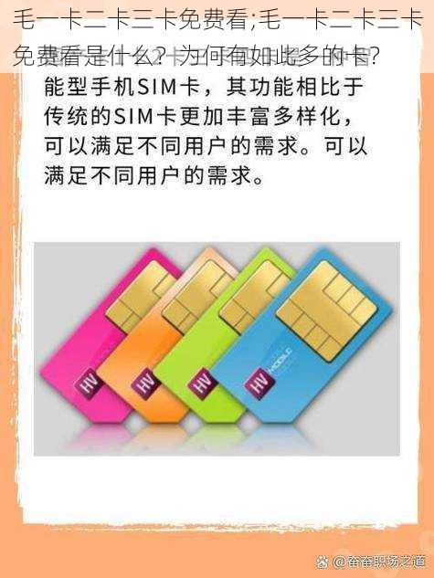 毛一卡二卡三卡免费看;毛一卡二卡三卡免费看是什么？为何有如此多的卡？