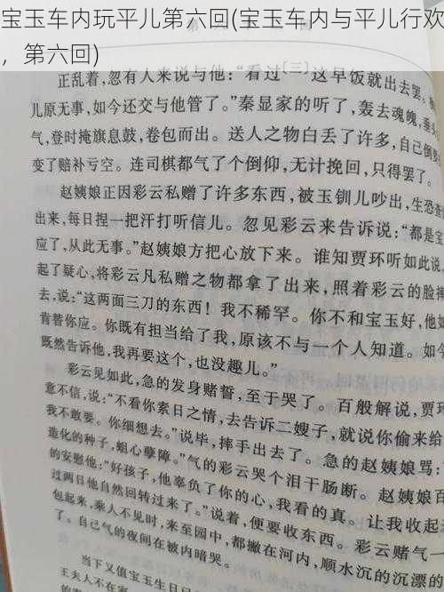 宝玉车内玩平儿第六回(宝玉车内与平儿行欢，第六回)