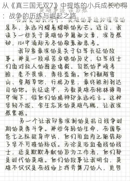 从《真三国无双7》中提炼的小兵成长心得：战争的历练与崛起之路