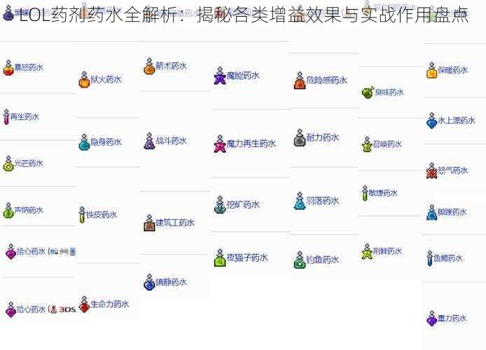 LOL药剂药水全解析：揭秘各类增益效果与实战作用盘点