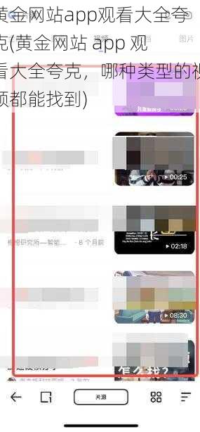黄金网站app观看大全夸克(黄金网站 app 观看大全夸克，哪种类型的视频都能找到)