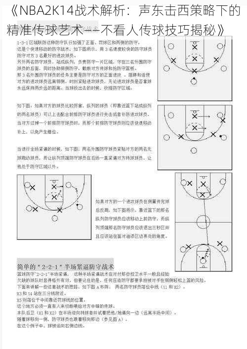 《NBA2K14战术解析：声东击西策略下的精准传球艺术——不看人传球技巧揭秘》