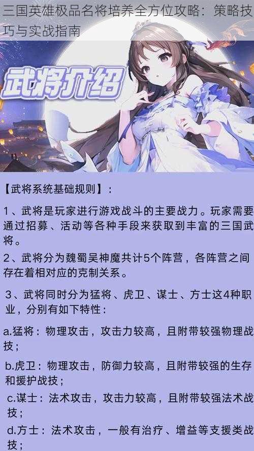 三国英雄极品名将培养全方位攻略：策略技巧与实战指南