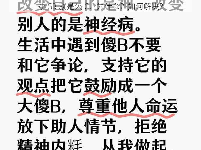 小 SB 就是欠 C，为什么？如何解决？