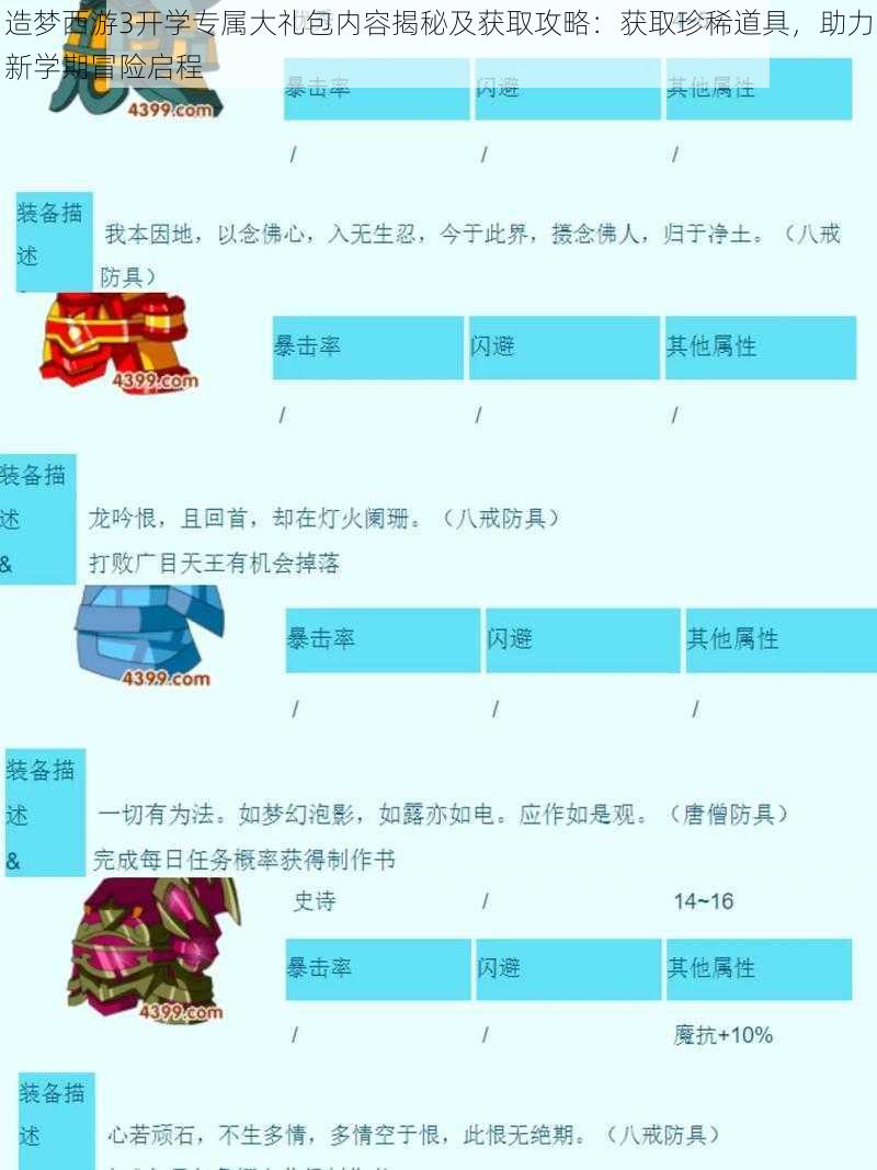 造梦西游3开学专属大礼包内容揭秘及获取攻略：获取珍稀道具，助力新学期冒险启程