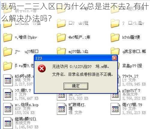 乱码一二三入区口为什么总是进不去？有什么解决办法吗？