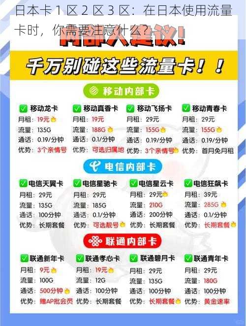 日本卡 1 区 2 区 3 区：在日本使用流量卡时，你需要注意什么？